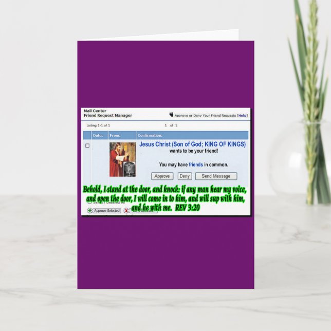 Convite Solicitação de amigo Jesus (Frente)