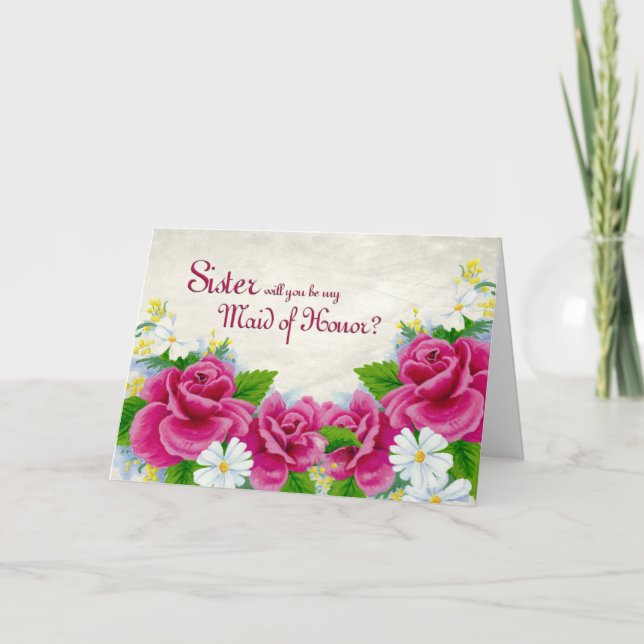 Convite Solicitação de Irmã de madrinha de casamento (Frente)