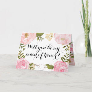 Convite Solicitação de Madrinha de casamento Floral Rosa M