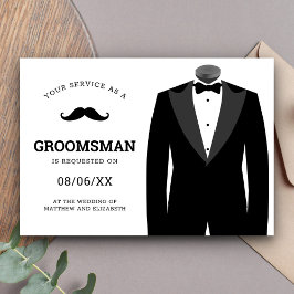 Convite Solicitação de Padrinho de casamento de Tuxedo pre