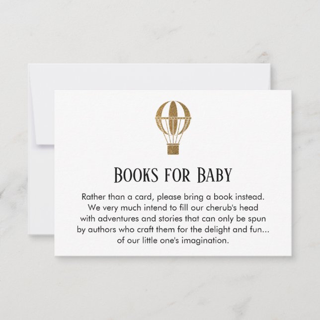 Convite Solicitação Simples de Livro de Balões de Ar Quent (Frente)