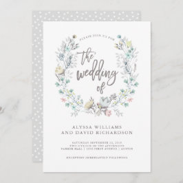 Convite Solo Botânico Floral de Aquarela | Casamento