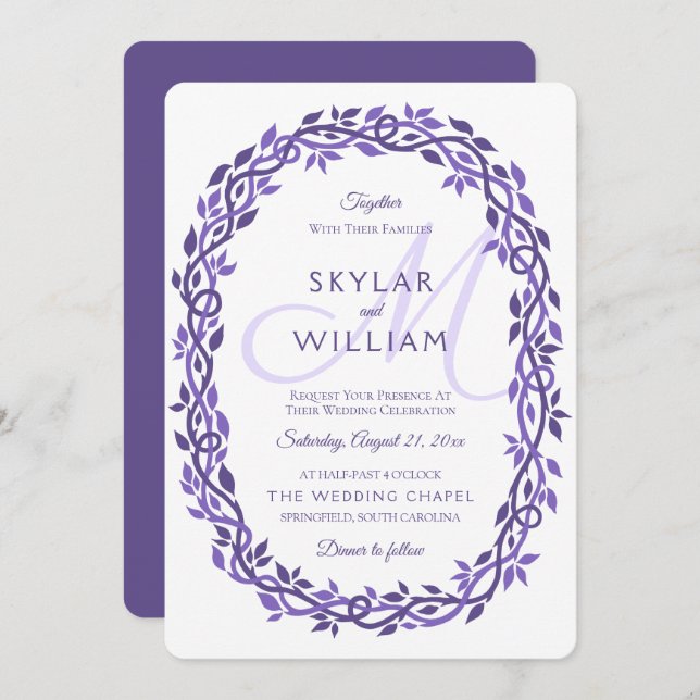 Convite Solo Roxo De Madeira Ultrassado (Frente/Verso)