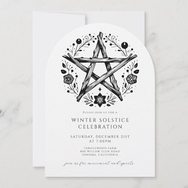 Convite Solstício de Inverno Rústico (Frente)