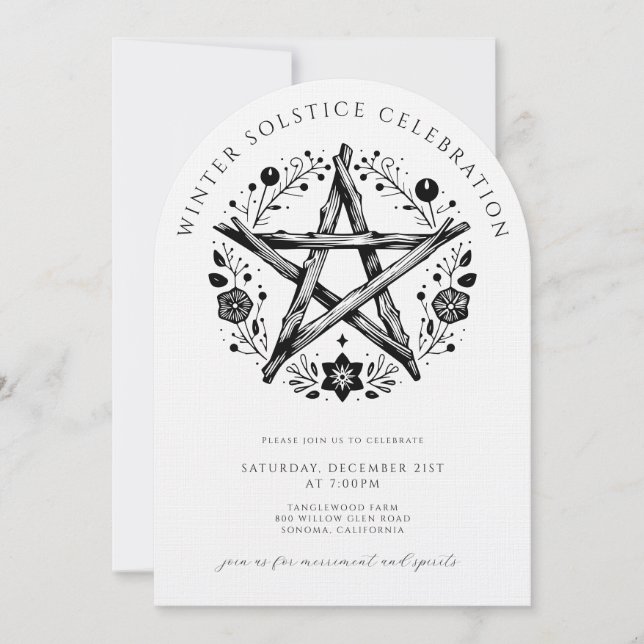 Convite Solstício de Inverno Rústico (Frente)