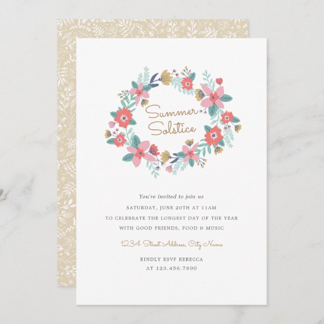 Convite Solstício de Verão da Terra do Jardim (Frente/Verso)