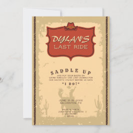 Convite Solteiro da Última Viagem Ocidental Cowboy Texas A