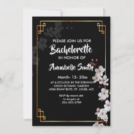 Convite solteiro de quadros do ouro e do brilho branco