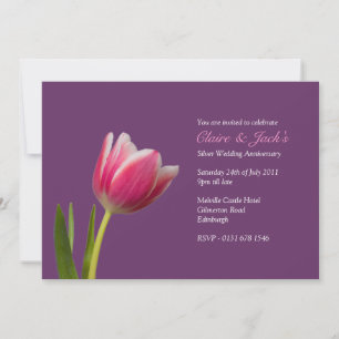 Convite Solteiro - Festa de Aniversário da Tulipa Rosa - 