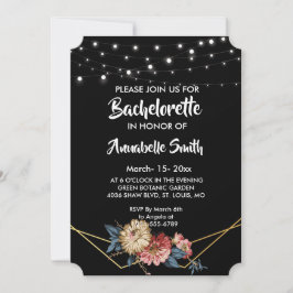 Convite Solteiro Floral Russo Magnolia String Lights