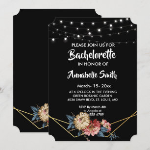 Convite Solteiro Floral Russo Magnolia String Lights