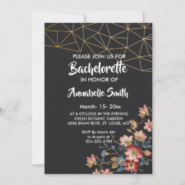 Convite solteiro Geométrico do ouro