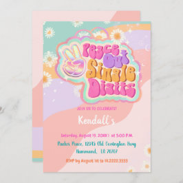 Convite Solteiro Groovy Peace Out - Dígitos 10