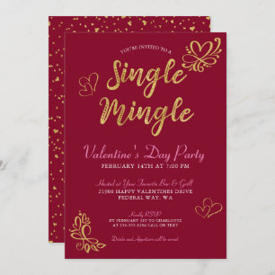 Convite Solteiro Mingle Dia de os namorados Party