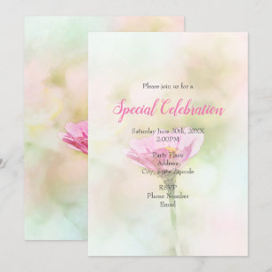 Convite 'Solteiro Pink Daisy' Qualquer Ocasião