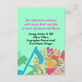 Convite SOM DA FLOWER Bat Mitzvah Party Card