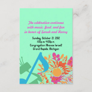 Convite SOM DA FLOWER Bat Mitzvah Party Card