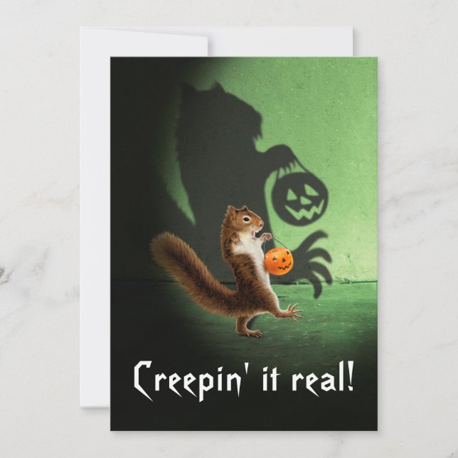 Convite Sombra de Esquilo Assustador (Frente)