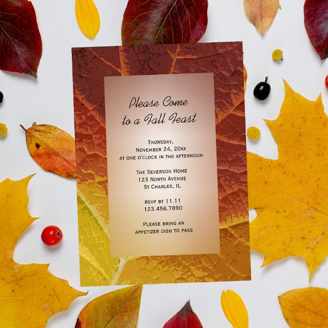 Convite Sombras do Banquete de outono (Invite friends to your Fall Feast with this natural woodland invitation.)