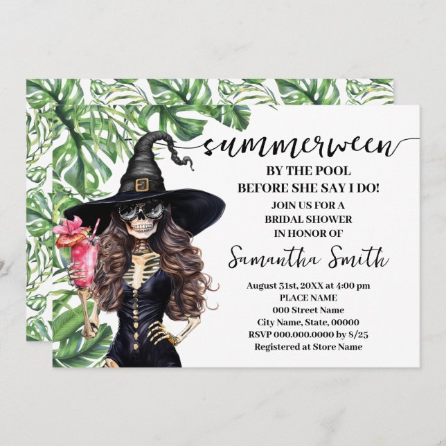 Convite Sombreado pela Piscina antes do Chá (Frente/Verso)