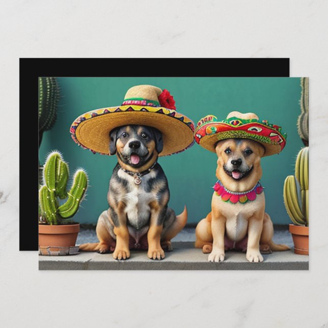 Convite sombreros cachorros (Frente/Verso)