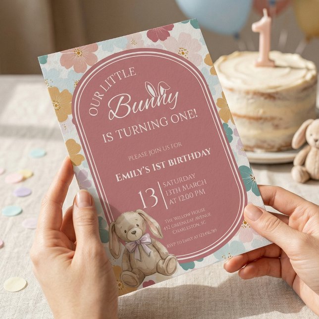 Convite Some Bunny Birthday Invitation Bunny 1st Birthday (Criador carregado)