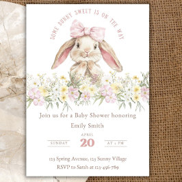 Convite Some Bunny is on the way Invitation Set, Girl Bunn