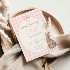 Convite Some Bunny is One Birthday Invitation Easter