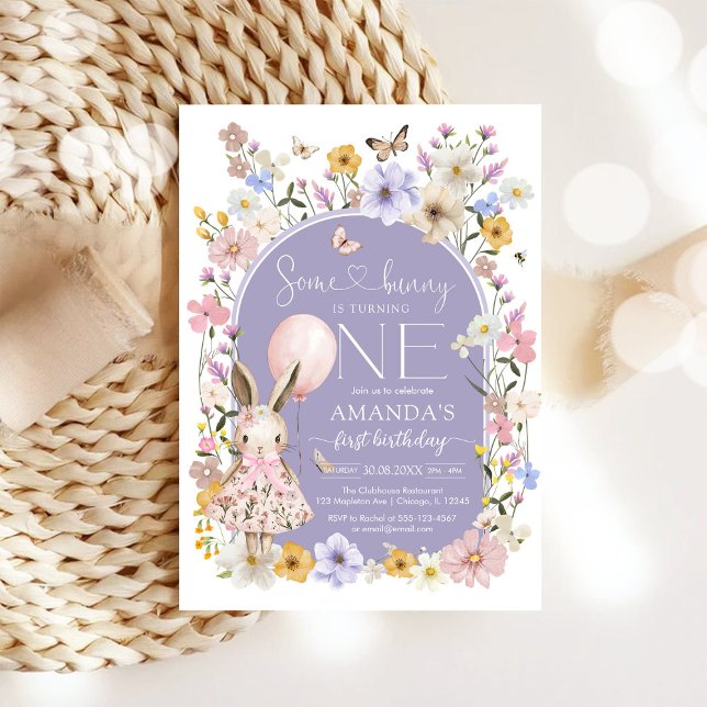 Convite Some Bunny Is ONE First 1st Birthday Invitation (Criador carregado)