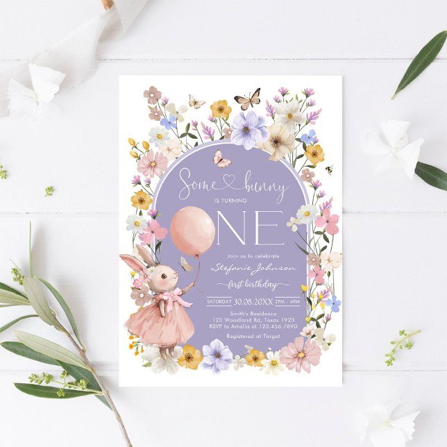 Convite Some Bunny is ONE Girl Birthday Invitation (Criador carregado)