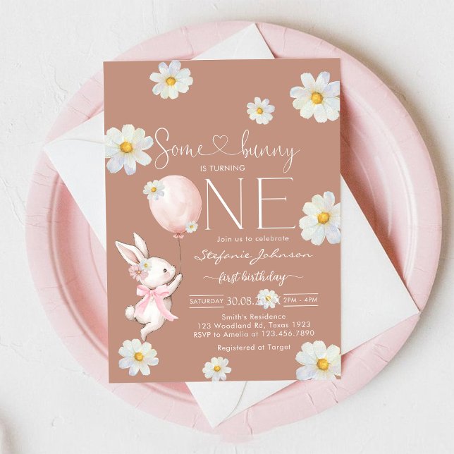 Convite Some Bunny Little Bunny First 1st Birthday  (Criador carregado)