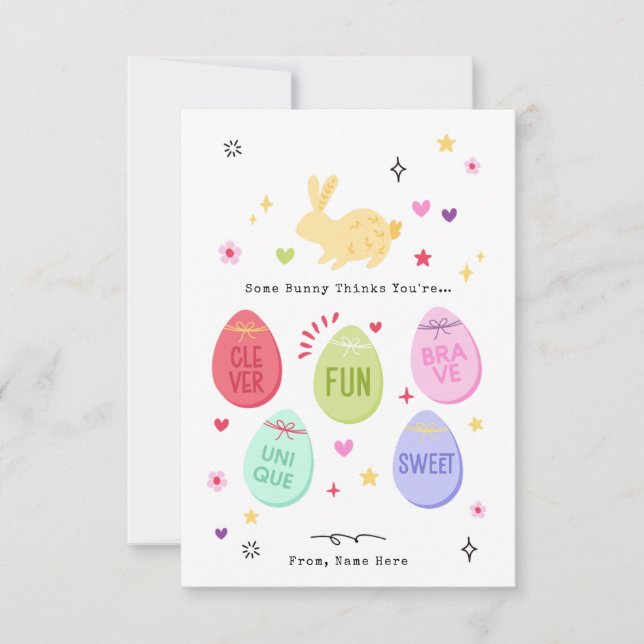 Convite Some Bunny Thinks You're Awesome Happy Easter Card (Frente)