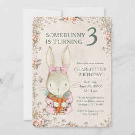 Convite Somebunny is Turning Three 3rd Birthday Invitation