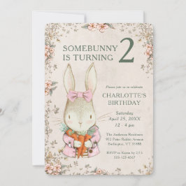Convite Somebunny is Turning Two 2nd Birthday Invitation
