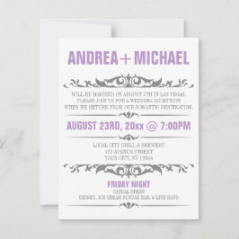 Convite Somente Recepções de casamento e roxas