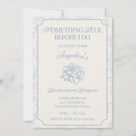 Convite Something Blue Before I Do Bachelorette Itinerary
