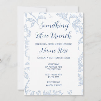Convite Something Blue Brunch Bridal Shower Invitation