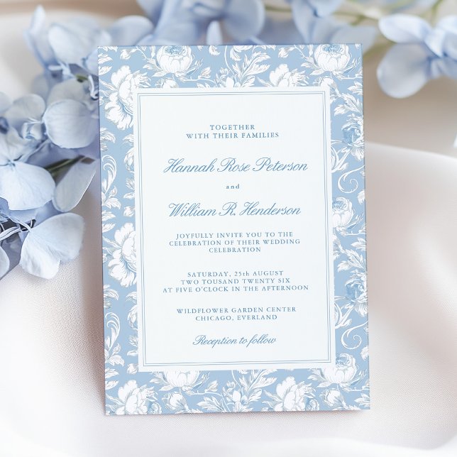 Convite Something Blue Chinoiserie Wedding (Criador carregado)