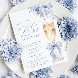 Convite Something Blue Floral Bridal Shower Invitation