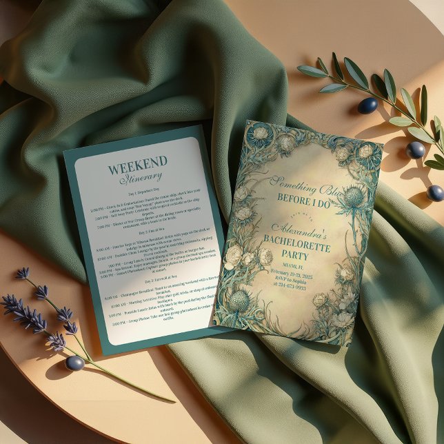 Convite Something Blue Thistle Bachelorette Party (Criador carregado)