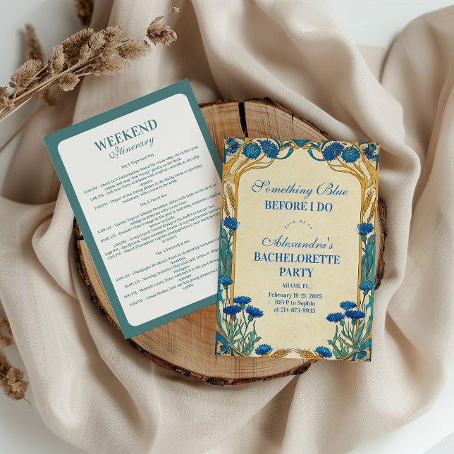 Convite Something Blue Wildflower Bachelorette Party (Criador carregado)