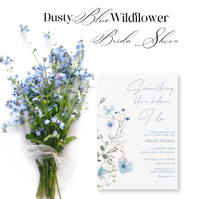 Convite Something Blue Wildflower Bridal Shower (Criador carregado)