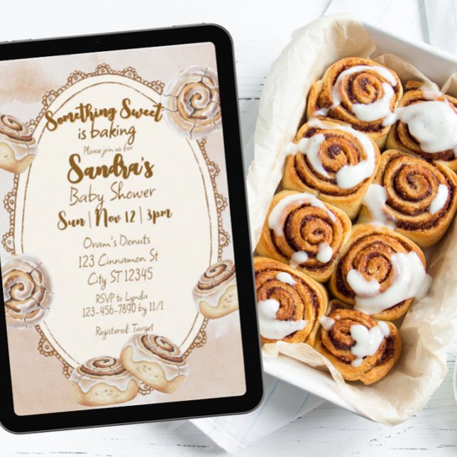 Convite Something Sweet, Cinnamon Roll Baby Shower (Criador carregado)