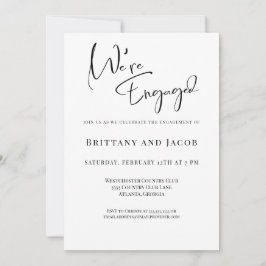 Convite Somos a Festa de noivado Branca Negra Envolvida