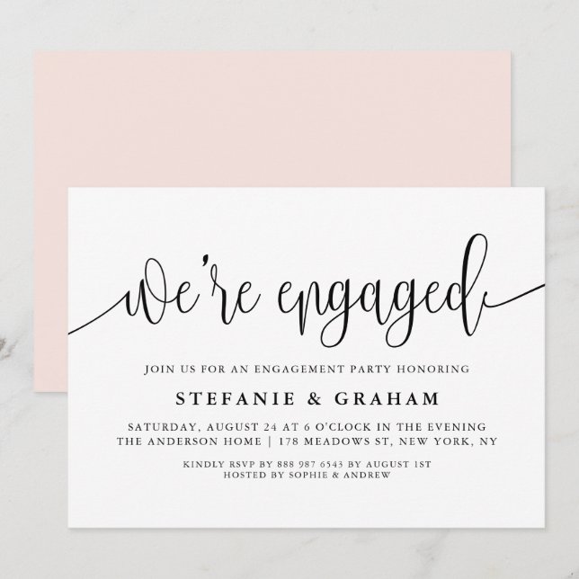 Convite Somos a Festa de noivado da Caligrafia Negra (Frente/Verso)