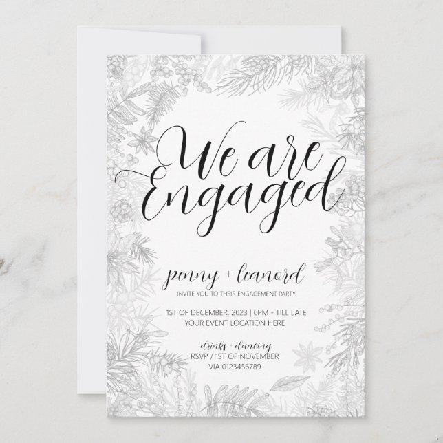 Convite Somos a Festa de noivado de Botânicos Russos Envol (Frente)