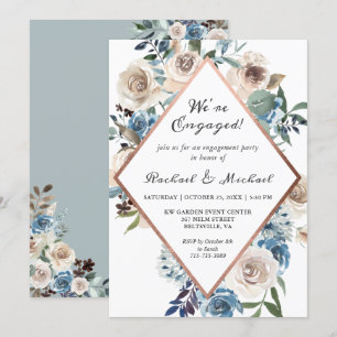 Convite Somos a Festa de noivado Floral Rustic Boho Encant