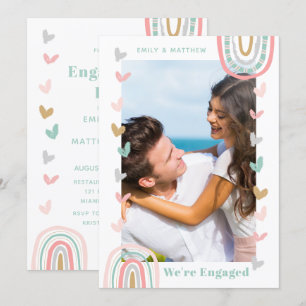 Convite Somos a Festa de noivado Moderna de Fotos Envolvid