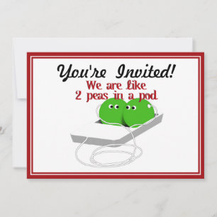 Convite Somos como duas ervilhas em um pote