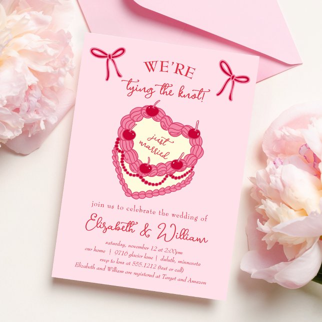 Convite Somos o Casamento de Cherry da Coquette do Casando (we're tying the knot wedding invitation
)